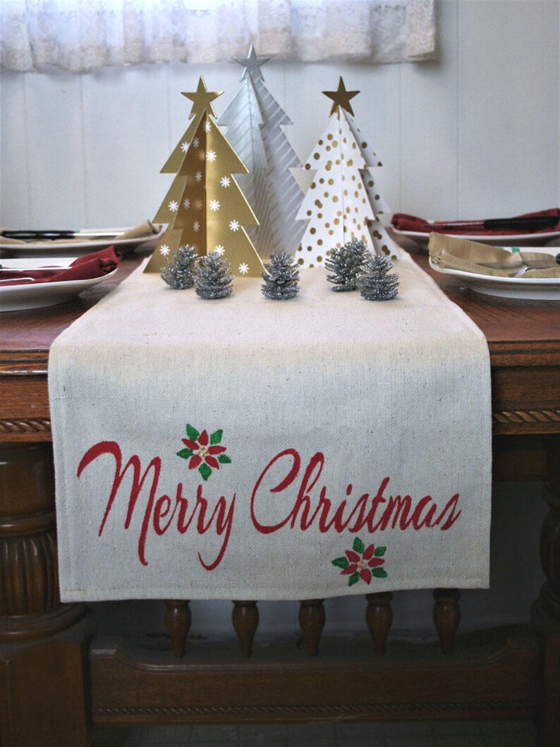 Table Runner Christmas Table Runner Merry Christmas Home Etsy Canada