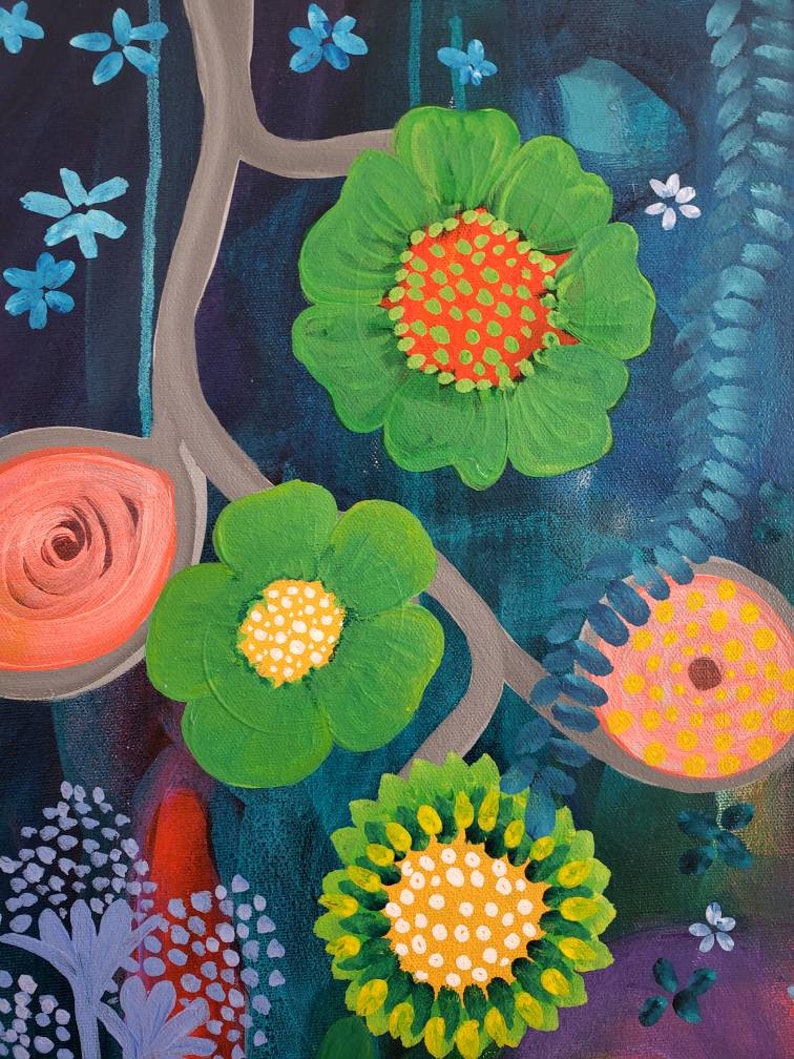Original Abstract Art Painting 30x40 Botanical Etsy Canada