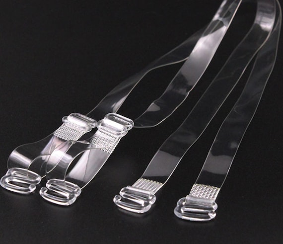 Clear Bra Straps With Clear Hooks 3/8 Wedding Dress Straps