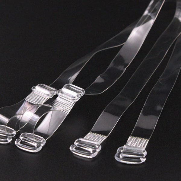 Clear Bra Straps with Clear Hooks  3/8"| Wedding Dress Straps | Braidsmaid Dress | High Quality Water Proof Plastic| Matt TPU Bra Strap