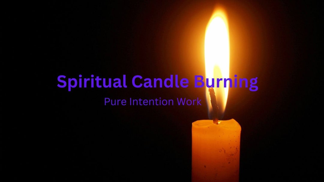 Intention Work Burning Candle for Your Wishes and Desires on the Altar