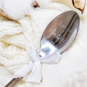 Personalized little spoon.papi.Pregnancy announcement, future dad.Witness request. Request godmother, godfather. Christmas Gift Idea. Wedding Gift