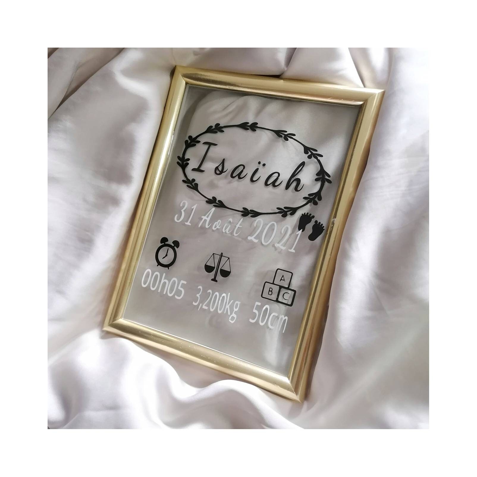 Cadre de Naissance. Affiche Naissance. Idée Cadeau Personnalisé . Nouveau Né. Anniversaire. Cadeau, 