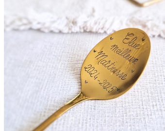 Petite cuillère Gravée personnalisée. Idée Cadeau Fête des mères, fête des mamies. St valentin. Annonce grossesse.  Papa, maman. Fait main