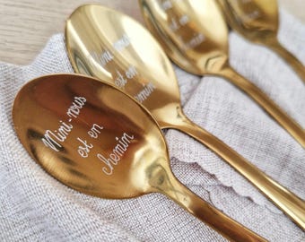 Petite cuillère gravée personnalisée – cadeau prénom – idée cadeau naissance, baptême, mariages, fête des mères. Cadeau mamie _ st Valentin