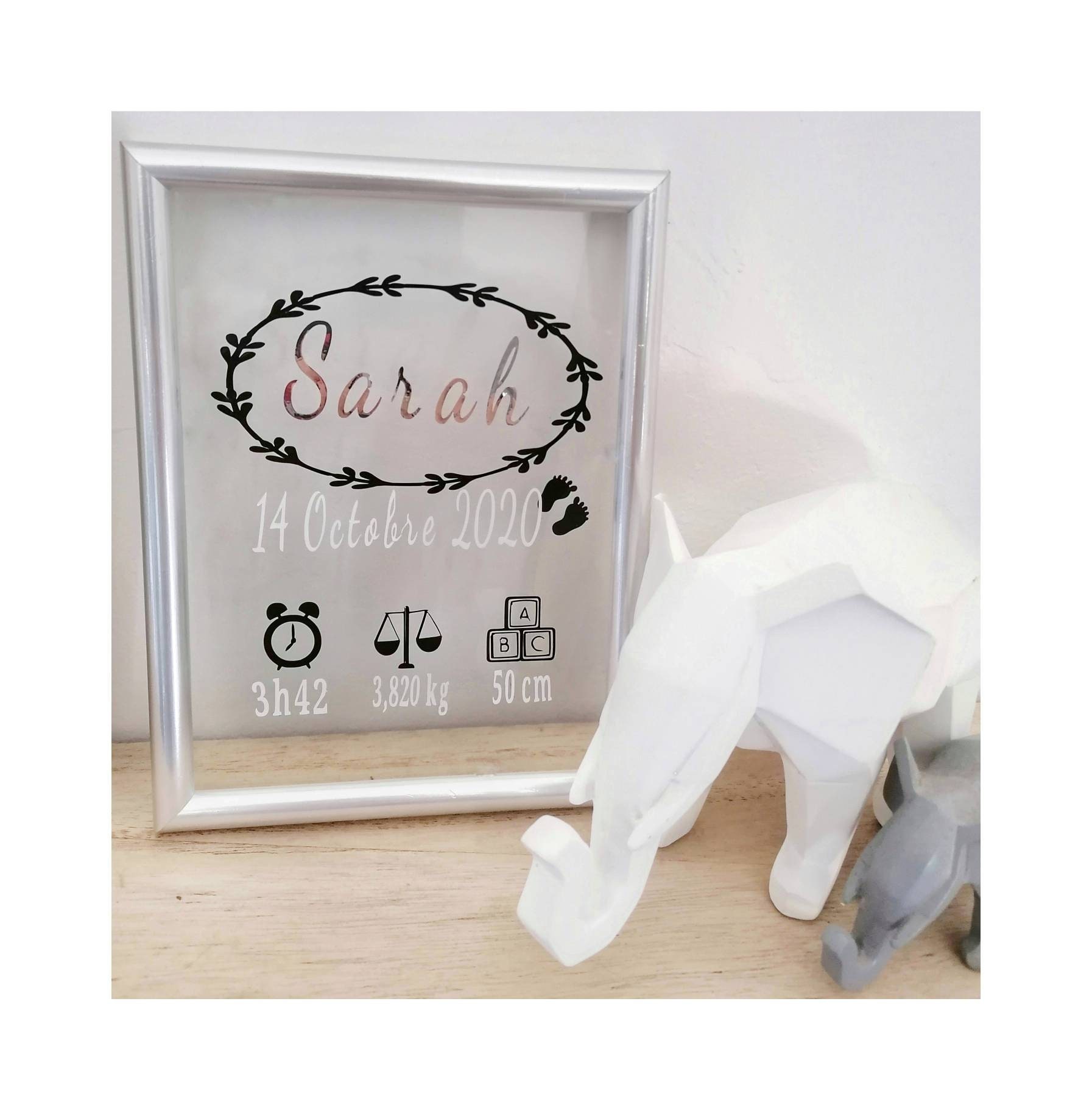 Cadre de Naissance. Affiche Naissance. Idée Cadeau Personnalisé . Nouveau Né. Anniversaire.