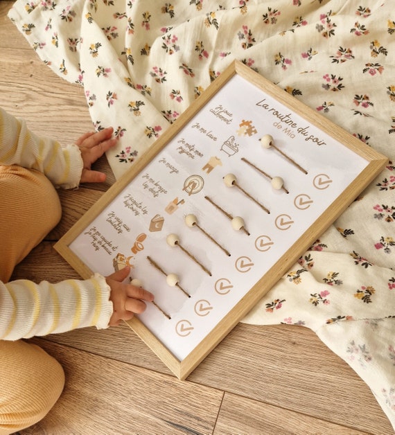 organisateur «  la routine du soir » . Planner enfant. Organisation enfant. Routine enfant personnalisée. Idée cadeau anniversaire. Rentrée