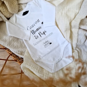 Pregnancy announcement bodysuit for future dad. Baby bodysuit. Surprise announcement gift idea. Future grandparents, godmother, godfather. Personalized. France