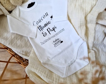 Annonce grossesse body futur Papa. Bodie bébé. Idée cadeau annonce surprise. Futurs grands parents, marraine, parrain. Personnalisé. France