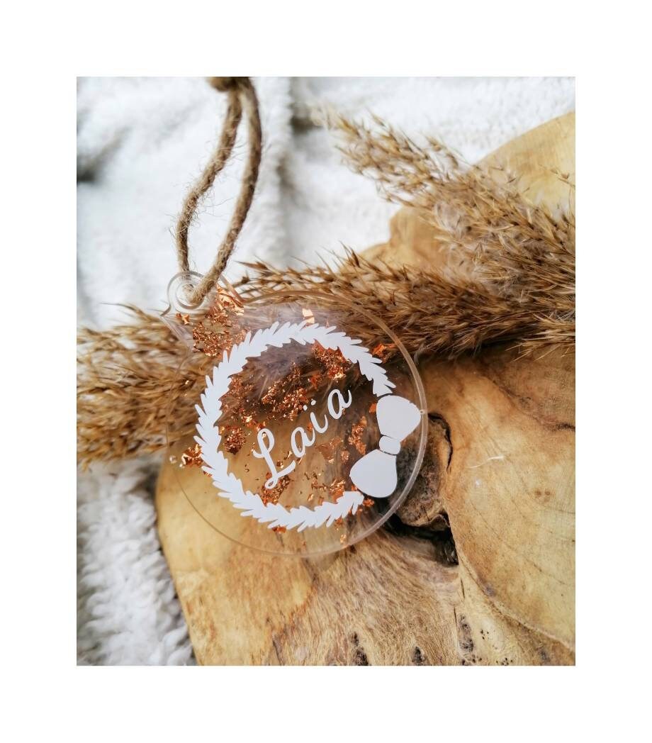 Boule de Noël Personnalisée. Premier Noël Boule Prénom, France . Décoration Pour Sapin. Idée Cadeau.