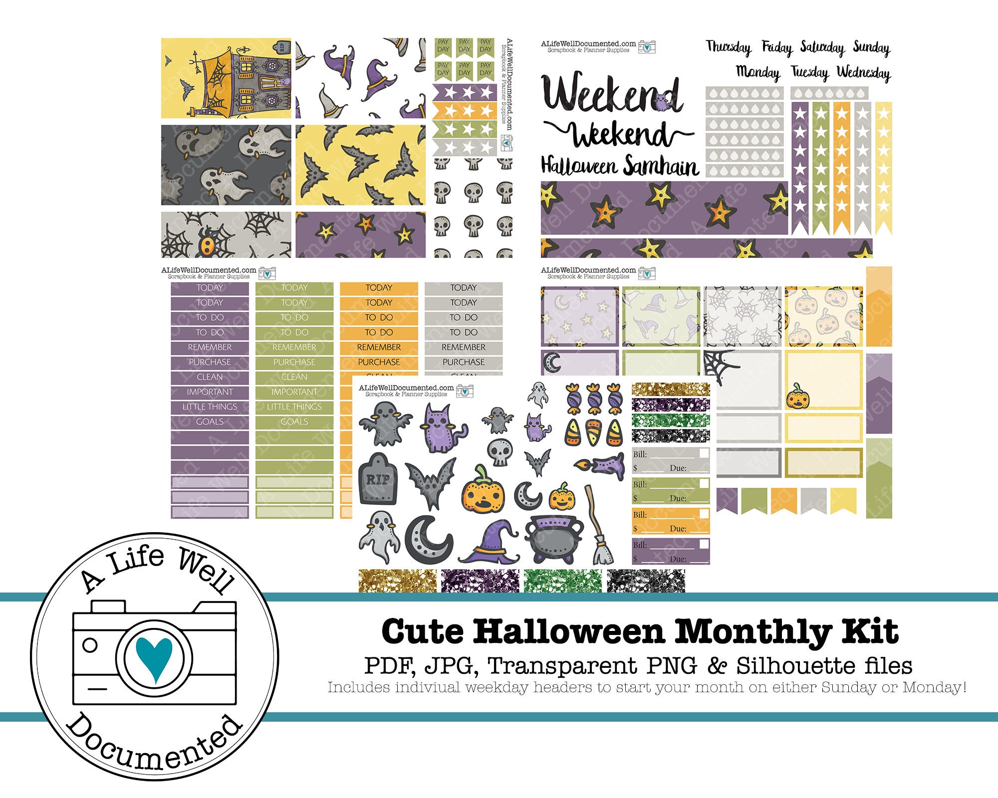 Printable Cute Halloween Happy Planner Kit Etsy printable-cute-halloween-happy-planner-kit-etsy