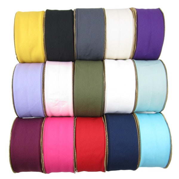 Biais en coton ruban de bordure largeur 60 mm ruban de bordure vendu au mètre 9 coloris au choix