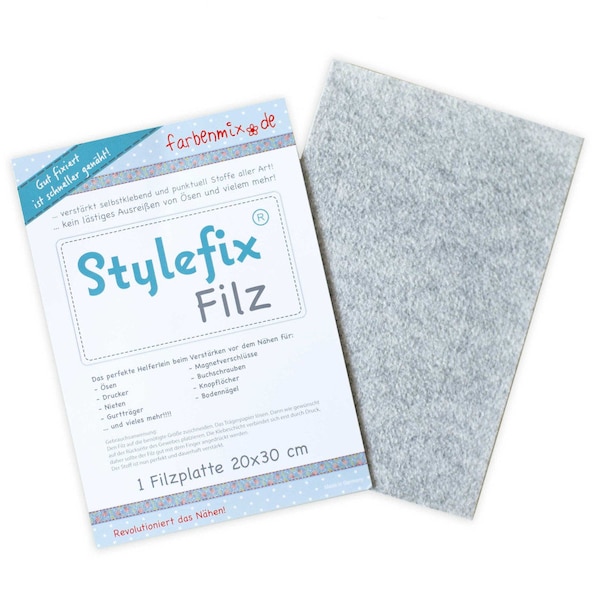 Stylefix felt, self-adhesive, 20 x 30 cm color mix fabric reinforcement
