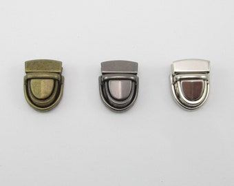 Steckschloss aus Metall 28 x 22 mm für Taschen - 3 Farben zur Auswahl