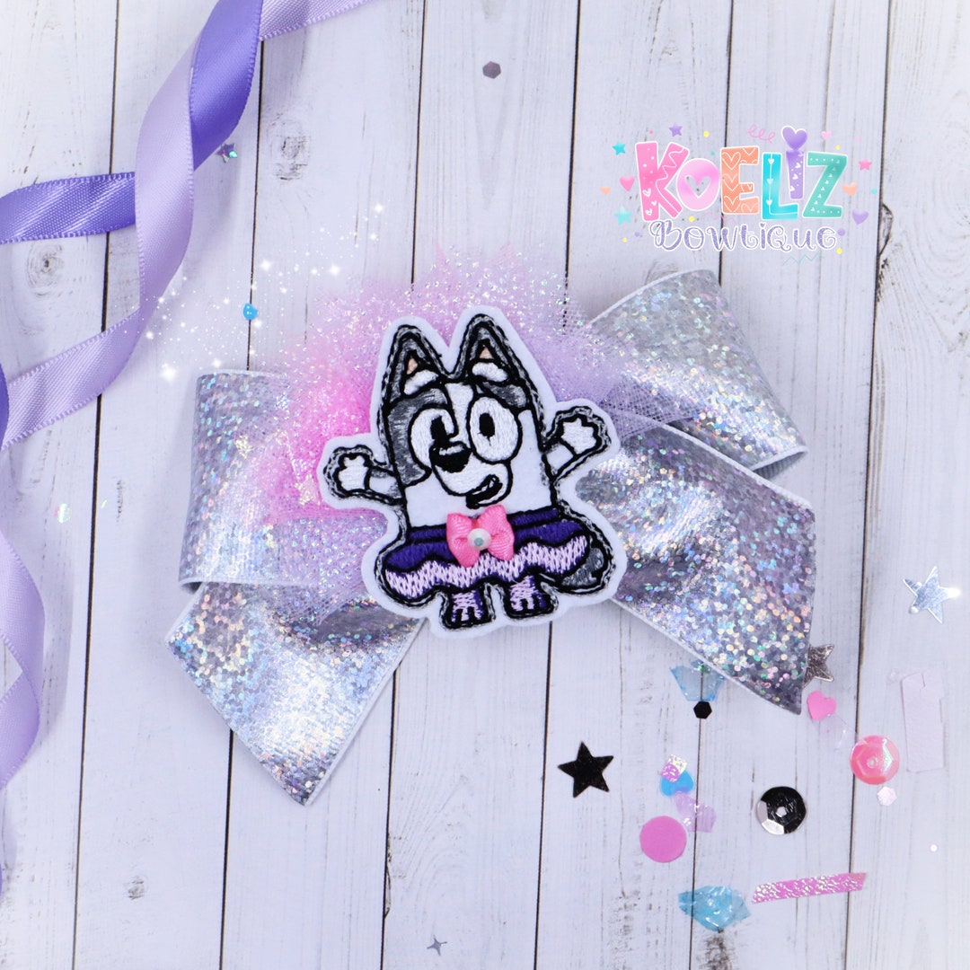 Bluey And Bingo Fabric Hair Clip, Bluey Bow, Bluey Bow For Girls, Bluey