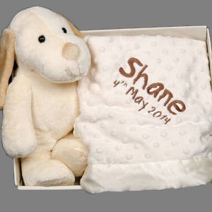 Personalised Puppy and Blanket gift box set