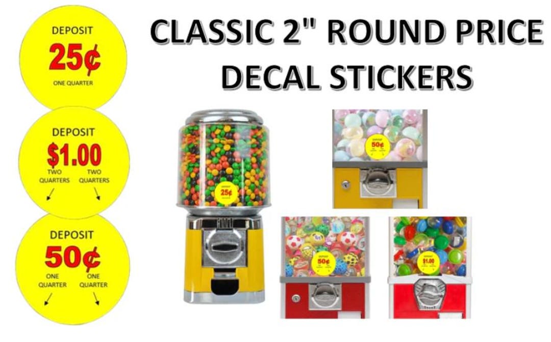 Large 2" PRICE Stickers for Vintage Vending Candy Labels Machines Decal ...