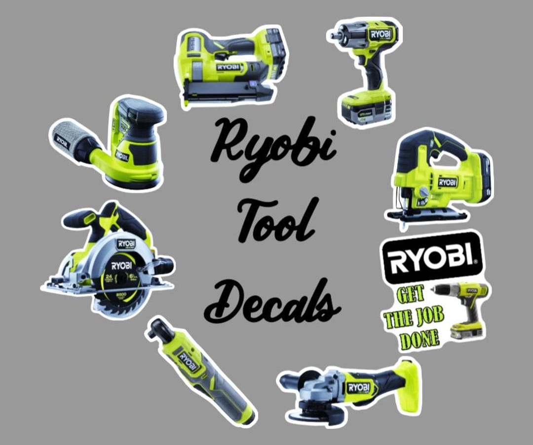 Custom Ryobi Decal Stickers Tools Drill Saw Fun Toolbox Decorate PICK ...
