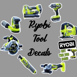 Pegatinas de calcomanías Ryobi personalizadas Herramientas Taladro Sierra Caja de herramientas divertida Decorar ELIGE TUS HERRAMIENTAS
