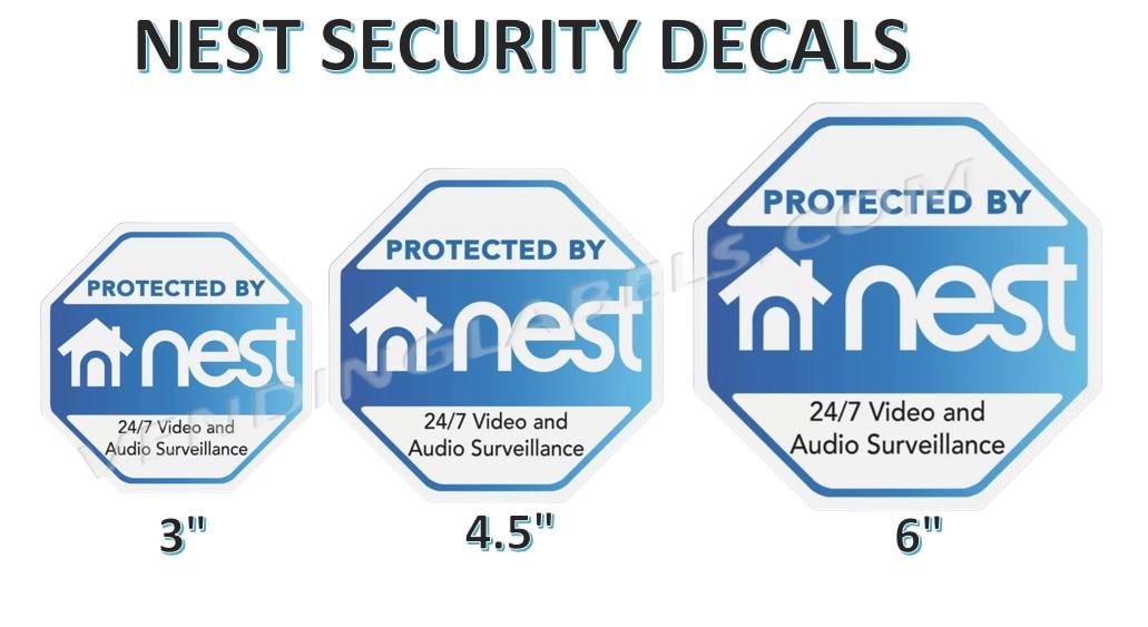 Nest Decal Sticker Home Security Camera Door Window Decal Doorbell