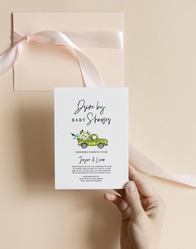 Drive by Baby Shower Invitation for Boys. Printable Baby Etsy