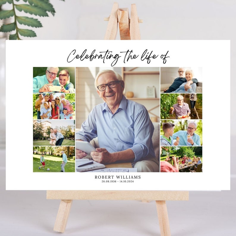 Celebration of Life Photo Collage Template. Photo Collage | Etsy