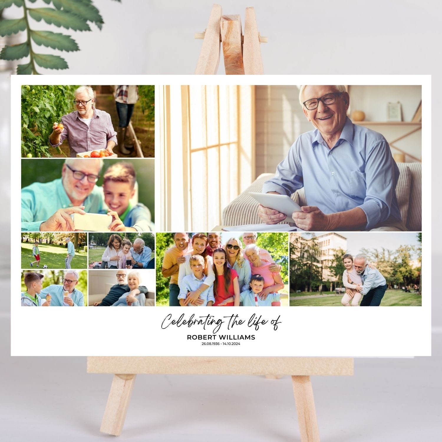 Funeral Photo Collage Template. Celebration of Life Collage. Etsy