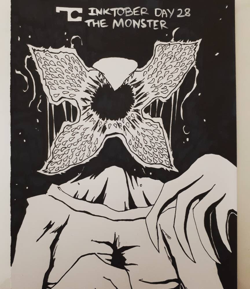 Demogorgon Stranger Things Original Art Ink Drawing | Etsy