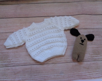 Hand Knitted Baby  Jumper/Sweater/ New Born