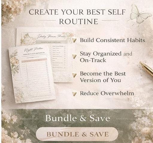 Custom Routine Design Daily Routine Planner Printable | Morning & Night Routine Builder ...