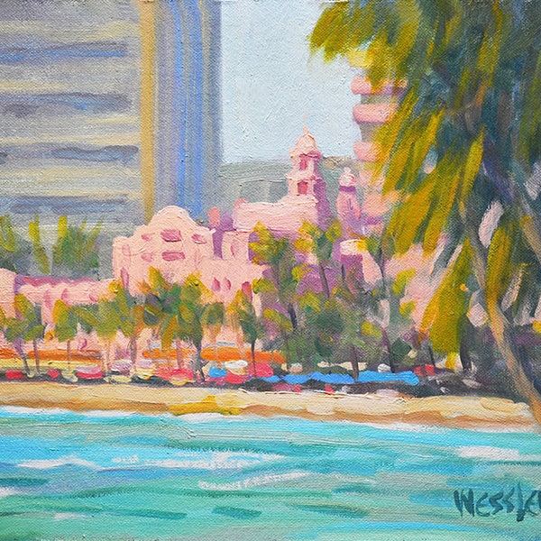 Royal Hawaiian, Waikiki. Matted Art Print