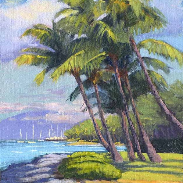 Lahaina Dawn, Maui.A matted print with free shipping!