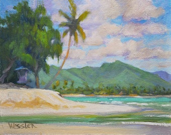 Kailua Beach, Oahu. Matted Art Print with FREE SHIPPING!