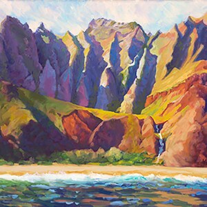 Napali Coast-Kalalau Valley, Kauai. Matted Art Print. Free Shipping at MartinWesslerFineArt