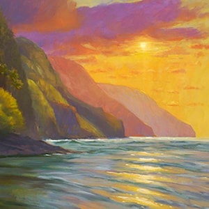 Napali Sunset, Kauai. A 16x20 Un-Matted Art Print with Free Shipping!