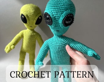 Alien Amigurumi Crochet Pattern, PDF in English