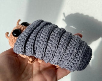 Isopod Crocheted Plushy, Roly poly pill bug toy