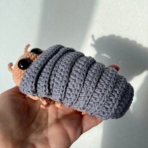 Isopod Crocheted Plushy, Roly poly pill bug toy image 1