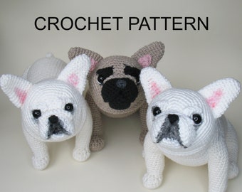 French Bulldog Crochet Pattern, PDF file in English Language