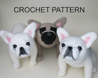 French Bulldog Crochet Pattern, PDF file in English Language