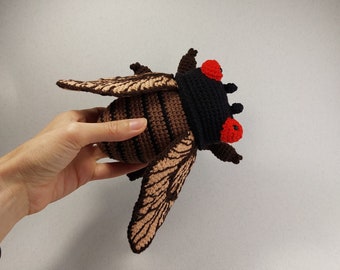 Custom Order Crocheted Cicada Plush: Insect Toy