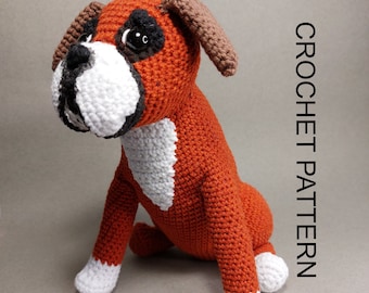 Boxer Dog Puppy Crochet Pattern, PDF file in English language