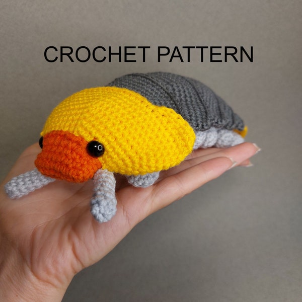 Rubber Ducky Isopod Crochet Pattern, PDF file in English Language