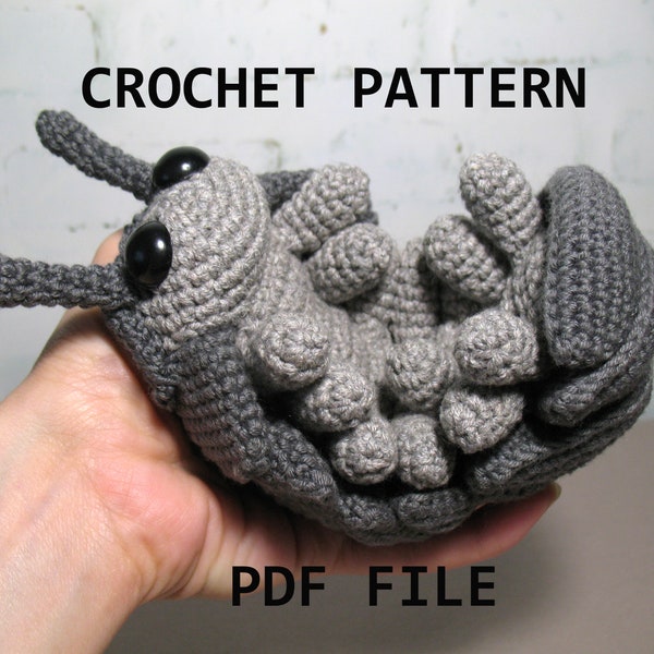 Modèle au crochet Roly Poly Pill Bug, fichier PDF en anglais