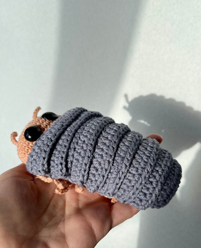 Isopod Crocheted Plushy, Roly poly pill bug toy image 1