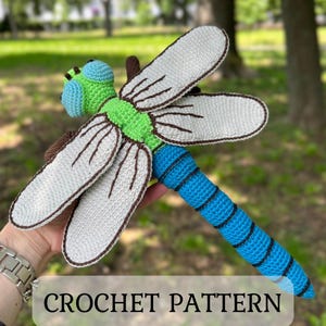 Dragonfly Crochet Pattern, PDF in English, Amigurumi Dragonfly Tutorial
