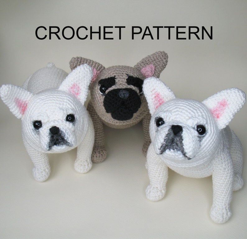 French Bulldog Crochet Pattern, PDF file in English Language image 1