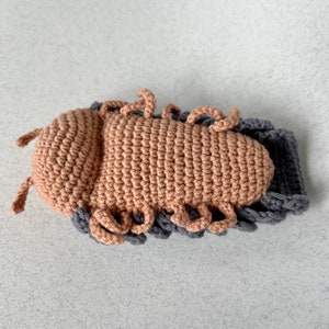 Isopod Crocheted Plushy, Roly poly pill bug toy image 2