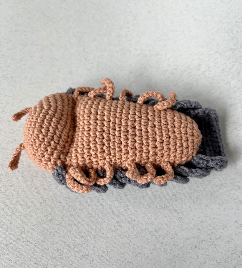 Isopod Crocheted Plushy, Roly poly pill bug toy image 2