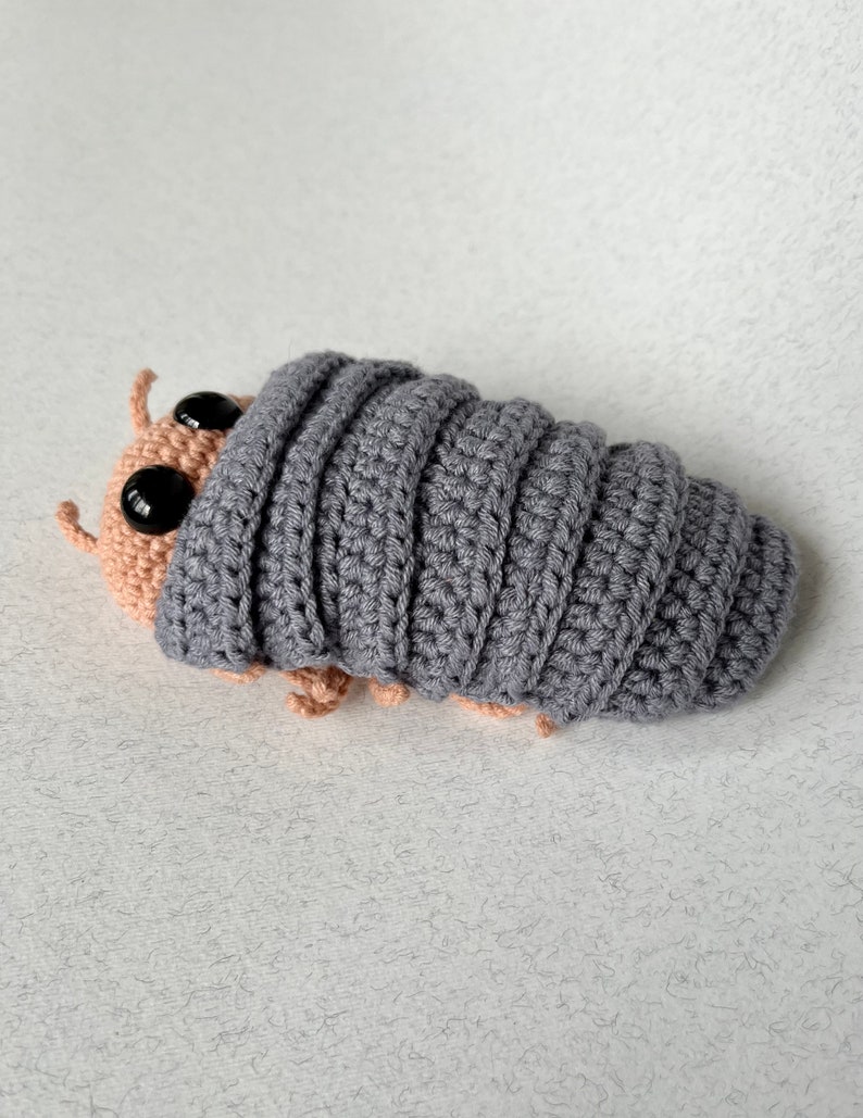 Isopod Crocheted Plushy, Roly poly pill bug toy image 5